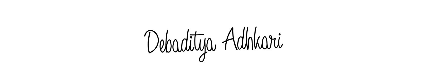 Design your own signature with our free online signature maker. With this signature software, you can create a handwritten (Angelique-Rose-font-FFP) signature for name Debaditya Adhkari. Debaditya Adhkari signature style 5 images and pictures png