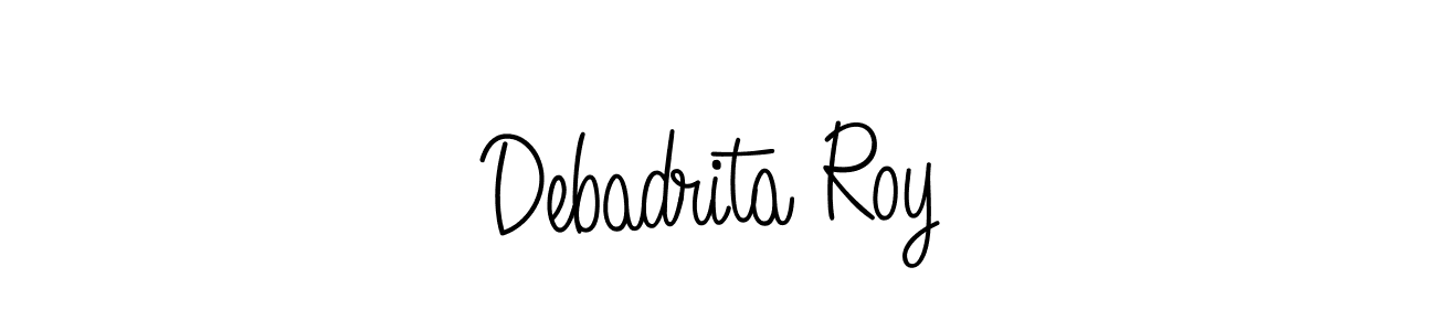 The best way (Angelique-Rose-font-FFP) to make a short signature is to pick only two or three words in your name. The name Debadrita Roy include a total of six letters. For converting this name. Debadrita Roy signature style 5 images and pictures png