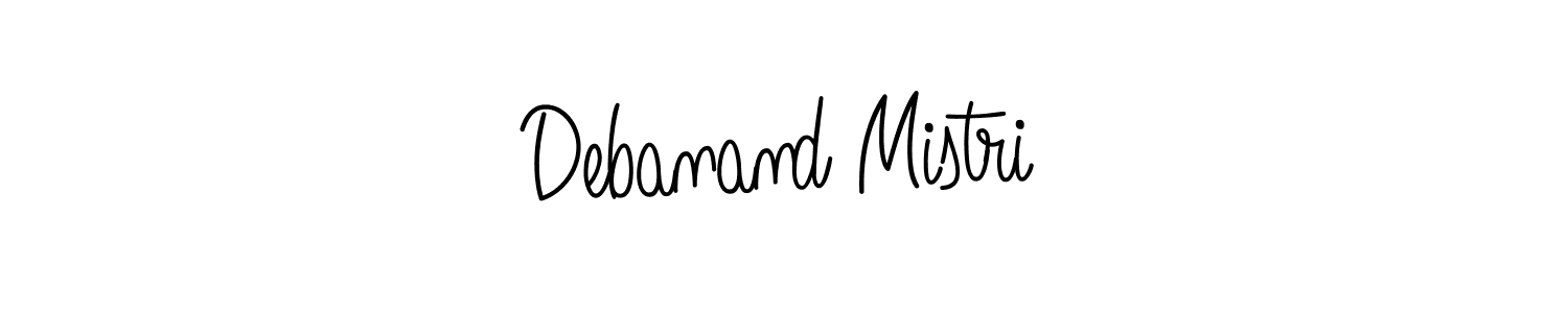 You should practise on your own different ways (Angelique-Rose-font-FFP) to write your name (Debanand Mistri) in signature. don't let someone else do it for you. Debanand Mistri signature style 5 images and pictures png