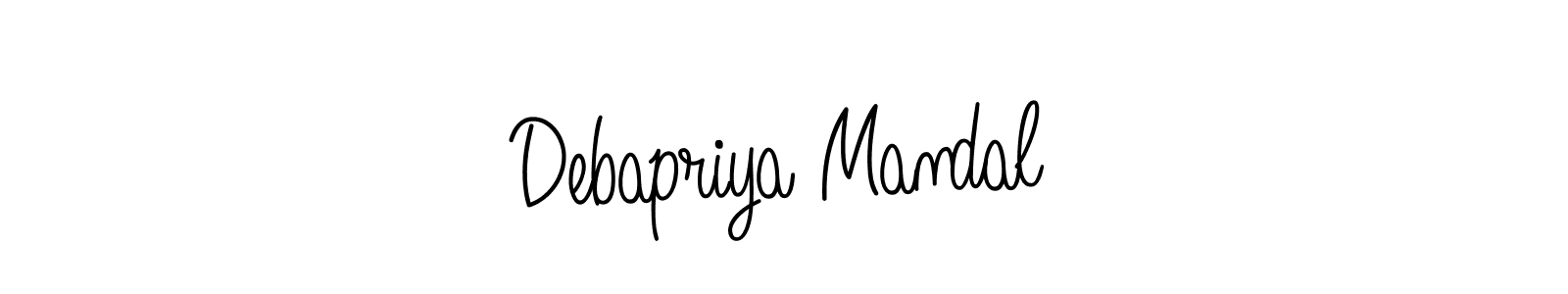 The best way (Angelique-Rose-font-FFP) to make a short signature is to pick only two or three words in your name. The name Debapriya Mandal include a total of six letters. For converting this name. Debapriya Mandal signature style 5 images and pictures png