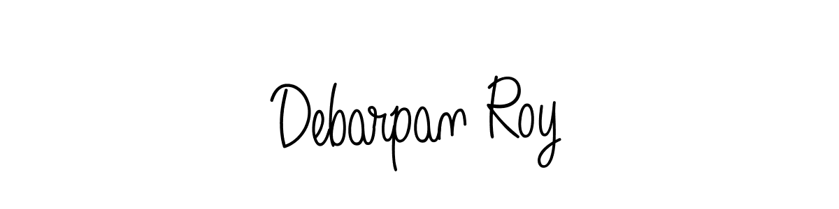 How to make Debarpan Roy name signature. Use Angelique-Rose-font-FFP style for creating short signs online. This is the latest handwritten sign. Debarpan Roy signature style 5 images and pictures png