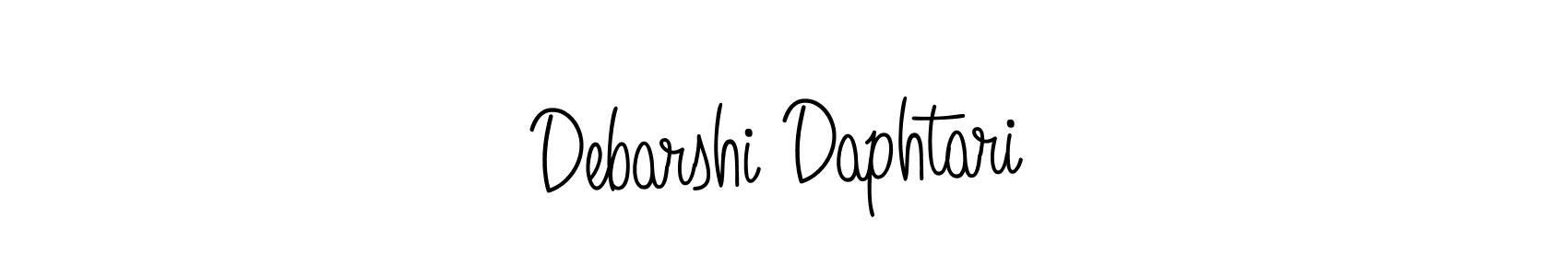 The best way (Angelique-Rose-font-FFP) to make a short signature is to pick only two or three words in your name. The name Debarshi Daphtari include a total of six letters. For converting this name. Debarshi Daphtari signature style 5 images and pictures png
