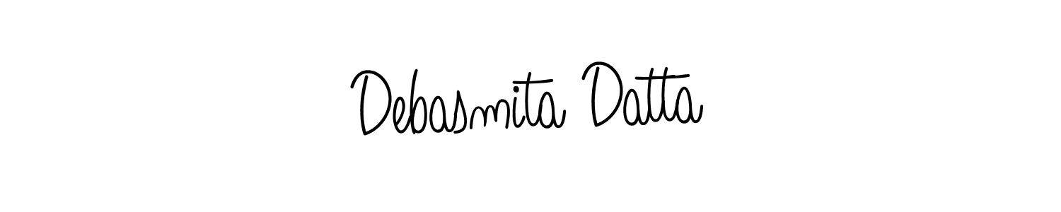 The best way (Angelique-Rose-font-FFP) to make a short signature is to pick only two or three words in your name. The name Debasmita Datta include a total of six letters. For converting this name. Debasmita Datta signature style 5 images and pictures png