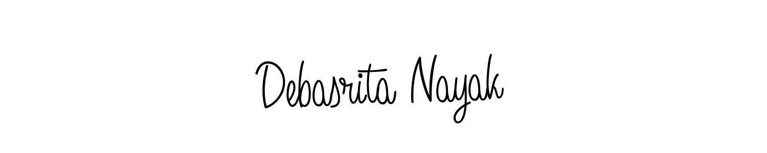 Use a signature maker to create a handwritten signature online. With this signature software, you can design (Angelique-Rose-font-FFP) your own signature for name Debasrita Nayak. Debasrita Nayak signature style 5 images and pictures png