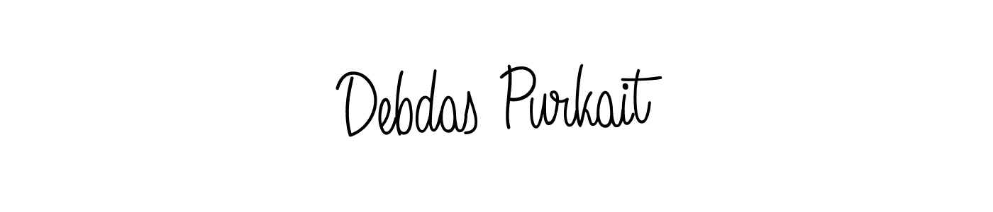 Use a signature maker to create a handwritten signature online. With this signature software, you can design (Angelique-Rose-font-FFP) your own signature for name Debdas Purkait. Debdas Purkait signature style 5 images and pictures png