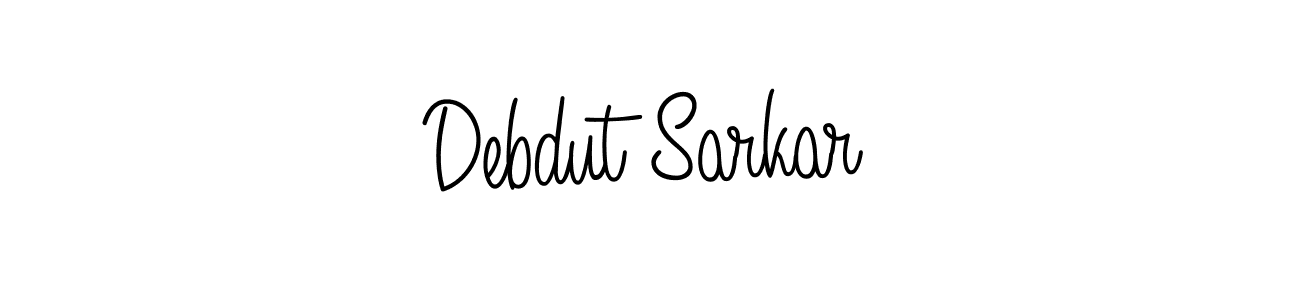 You should practise on your own different ways (Angelique-Rose-font-FFP) to write your name (Debdut Sarkar) in signature. don't let someone else do it for you. Debdut Sarkar signature style 5 images and pictures png