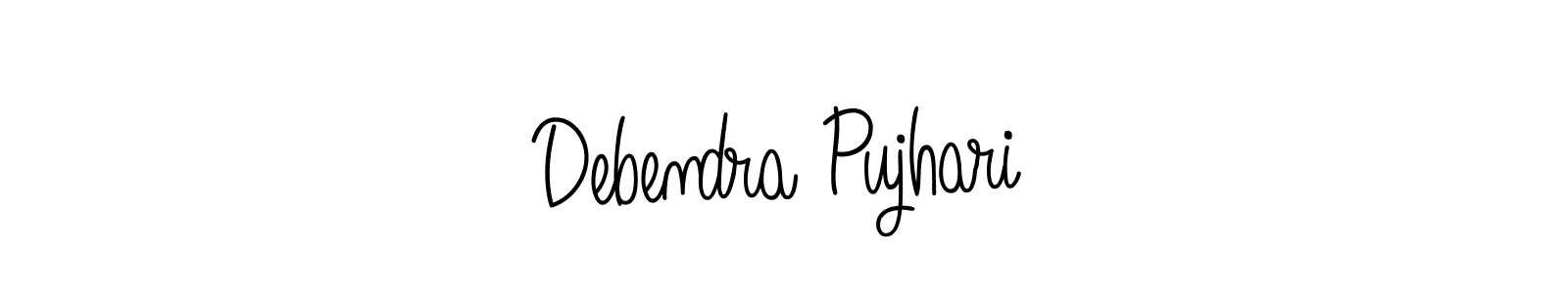 Also we have Debendra Pujhari name is the best signature style. Create professional handwritten signature collection using Angelique-Rose-font-FFP autograph style. Debendra Pujhari signature style 5 images and pictures png