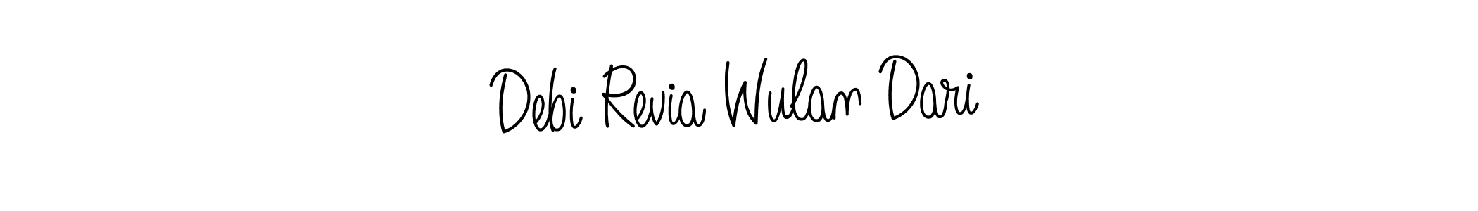 It looks lik you need a new signature style for name Debi Revia Wulan Dari. Design unique handwritten (Angelique-Rose-font-FFP) signature with our free signature maker in just a few clicks. Debi Revia Wulan Dari signature style 5 images and pictures png