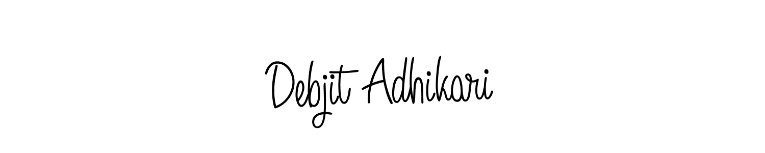 You should practise on your own different ways (Angelique-Rose-font-FFP) to write your name (Debjit Adhikari) in signature. don't let someone else do it for you. Debjit Adhikari signature style 5 images and pictures png