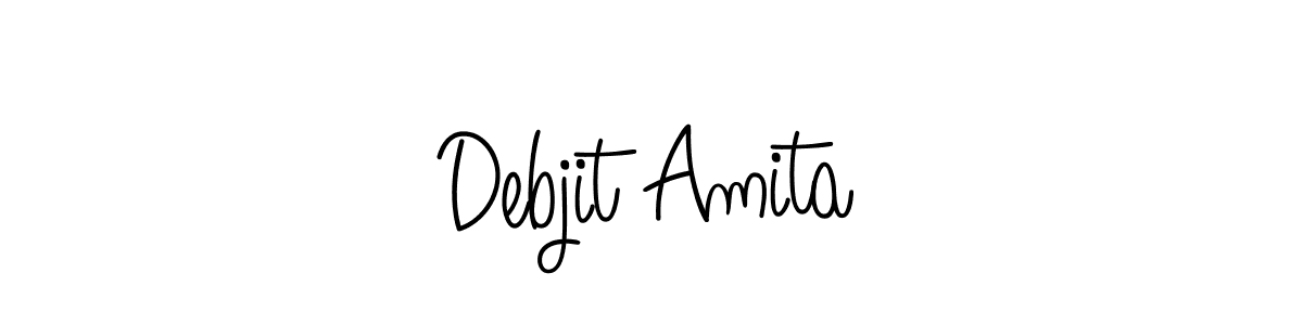 Use a signature maker to create a handwritten signature online. With this signature software, you can design (Angelique-Rose-font-FFP) your own signature for name Debjit Amita. Debjit Amita signature style 5 images and pictures png