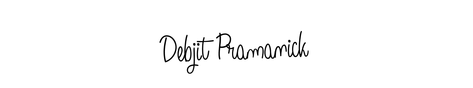 The best way (Angelique-Rose-font-FFP) to make a short signature is to pick only two or three words in your name. The name Debjit Pramanick include a total of six letters. For converting this name. Debjit Pramanick signature style 5 images and pictures png