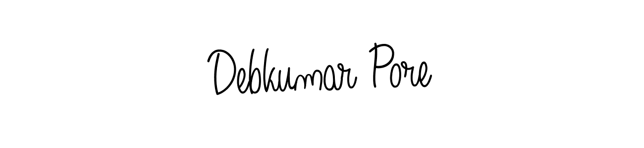 Debkumar Pore stylish signature style. Best Handwritten Sign (Angelique-Rose-font-FFP) for my name. Handwritten Signature Collection Ideas for my name Debkumar Pore. Debkumar Pore signature style 5 images and pictures png