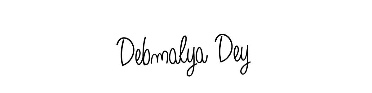 Use a signature maker to create a handwritten signature online. With this signature software, you can design (Angelique-Rose-font-FFP) your own signature for name Debmalya Dey. Debmalya Dey signature style 5 images and pictures png