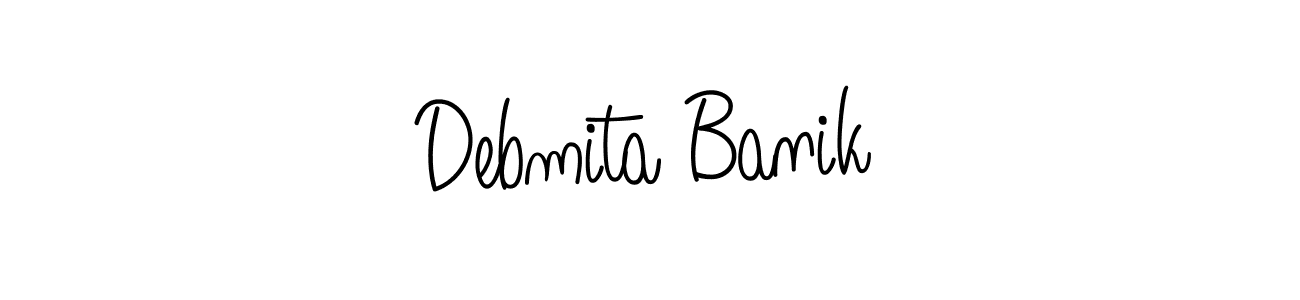 Make a beautiful signature design for name Debmita Banik. With this signature (Angelique-Rose-font-FFP) style, you can create a handwritten signature for free. Debmita Banik signature style 5 images and pictures png