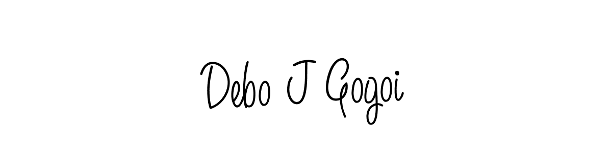 The best way (Angelique-Rose-font-FFP) to make a short signature is to pick only two or three words in your name. The name Debo J Gogoi include a total of six letters. For converting this name. Debo J Gogoi signature style 5 images and pictures png