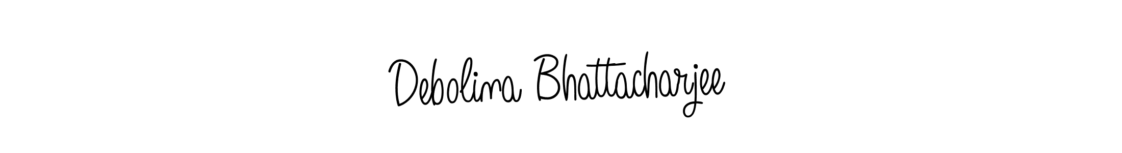 The best way (Angelique-Rose-font-FFP) to make a short signature is to pick only two or three words in your name. The name Debolina Bhattacharjee include a total of six letters. For converting this name. Debolina Bhattacharjee signature style 5 images and pictures png