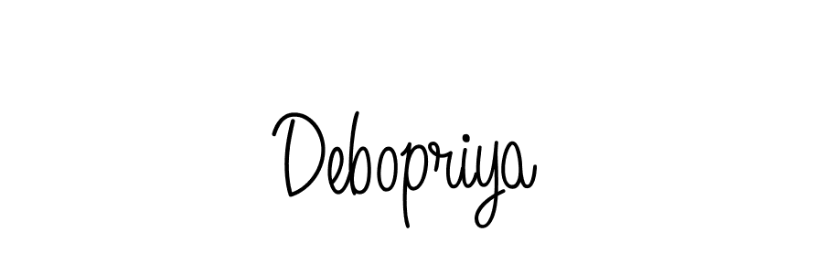 You should practise on your own different ways (Angelique-Rose-font-FFP) to write your name (Debopriya) in signature. don't let someone else do it for you. Debopriya signature style 5 images and pictures png