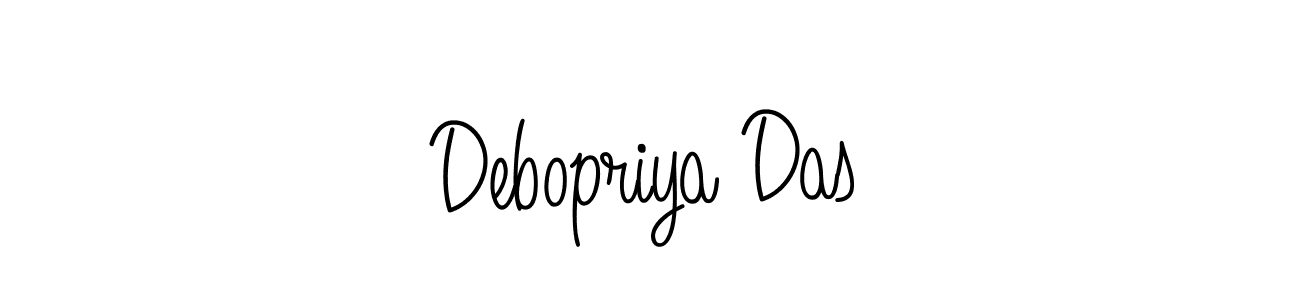 Use a signature maker to create a handwritten signature online. With this signature software, you can design (Angelique-Rose-font-FFP) your own signature for name Debopriya Das. Debopriya Das signature style 5 images and pictures png