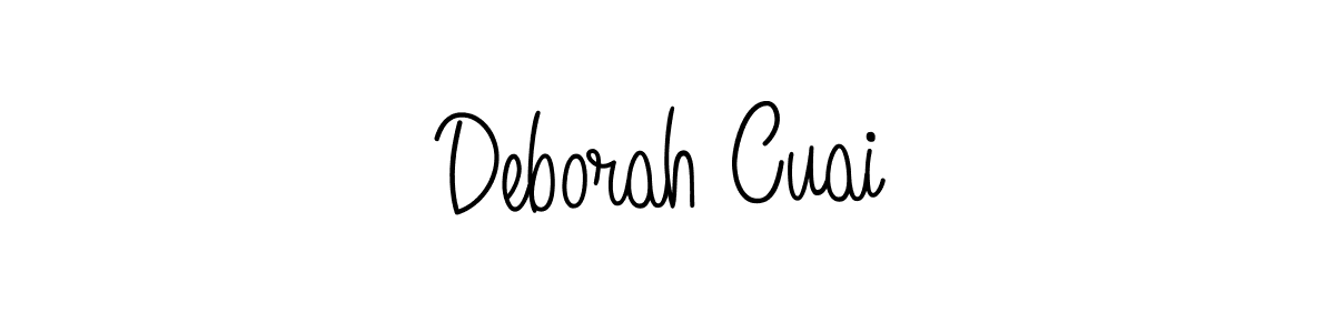 The best way (Angelique-Rose-font-FFP) to make a short signature is to pick only two or three words in your name. The name Deborah Cuai include a total of six letters. For converting this name. Deborah Cuai signature style 5 images and pictures png