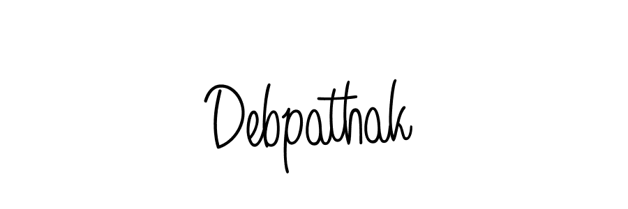 Make a beautiful signature design for name Debpathak. With this signature (Angelique-Rose-font-FFP) style, you can create a handwritten signature for free. Debpathak signature style 5 images and pictures png