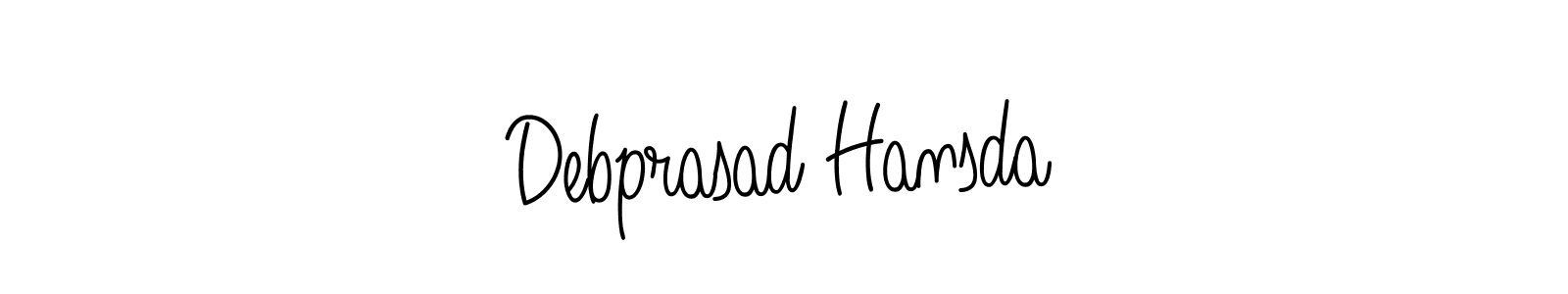 The best way (Angelique-Rose-font-FFP) to make a short signature is to pick only two or three words in your name. The name Debprasad Hansda include a total of six letters. For converting this name. Debprasad Hansda signature style 5 images and pictures png