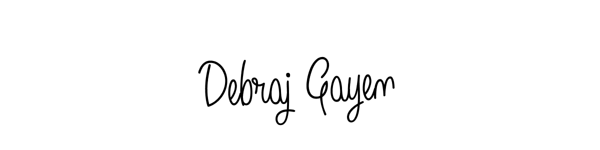 How to make Debraj Gayen name signature. Use Angelique-Rose-font-FFP style for creating short signs online. This is the latest handwritten sign. Debraj Gayen signature style 5 images and pictures png