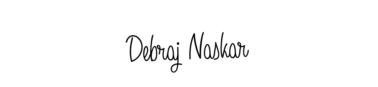 You should practise on your own different ways (Angelique-Rose-font-FFP) to write your name (Debraj Naskar) in signature. don't let someone else do it for you. Debraj Naskar signature style 5 images and pictures png