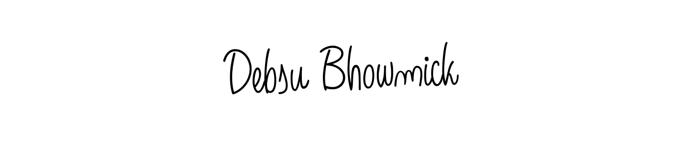 Make a beautiful signature design for name Debsu Bhowmick. With this signature (Angelique-Rose-font-FFP) style, you can create a handwritten signature for free. Debsu Bhowmick signature style 5 images and pictures png