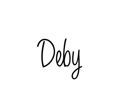 Deby stylish signature style. Best Handwritten Sign (Angelique-Rose-font-FFP) for my name. Handwritten Signature Collection Ideas for my name Deby. Deby signature style 5 images and pictures png