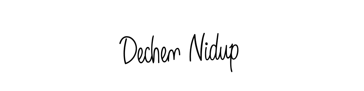 The best way (Angelique-Rose-font-FFP) to make a short signature is to pick only two or three words in your name. The name Dechen Nidup include a total of six letters. For converting this name. Dechen Nidup signature style 5 images and pictures png