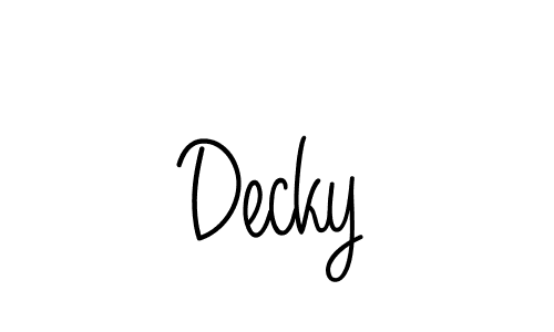 How to make Decky signature? Angelique-Rose-font-FFP is a professional autograph style. Create handwritten signature for Decky name. Decky signature style 5 images and pictures png