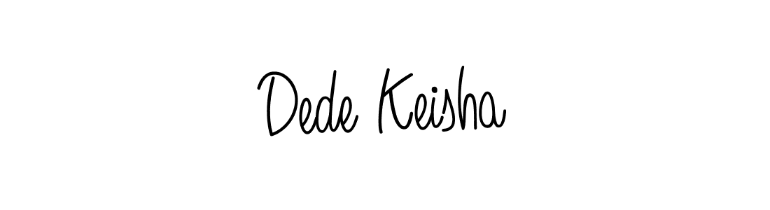 Make a beautiful signature design for name Dede Keisha. With this signature (Angelique-Rose-font-FFP) style, you can create a handwritten signature for free. Dede Keisha signature style 5 images and pictures png
