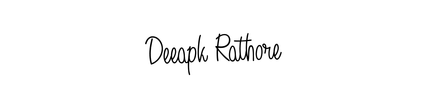 The best way (Angelique-Rose-font-FFP) to make a short signature is to pick only two or three words in your name. The name Deeapk Rathore include a total of six letters. For converting this name. Deeapk Rathore signature style 5 images and pictures png
