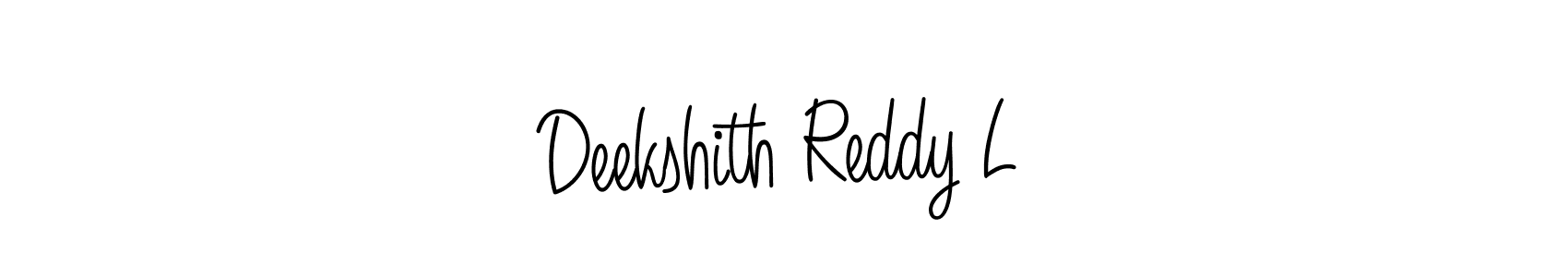 How to make Deekshith Reddy L name signature. Use Angelique-Rose-font-FFP style for creating short signs online. This is the latest handwritten sign. Deekshith Reddy L signature style 5 images and pictures png