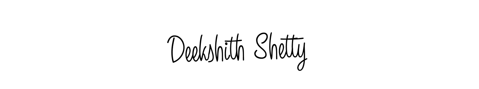 The best way (Angelique-Rose-font-FFP) to make a short signature is to pick only two or three words in your name. The name Deekshith Shetty include a total of six letters. For converting this name. Deekshith Shetty signature style 5 images and pictures png