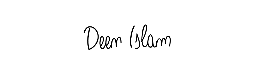 You should practise on your own different ways (Angelique-Rose-font-FFP) to write your name (Deen Islam) in signature. don't let someone else do it for you. Deen Islam signature style 5 images and pictures png
