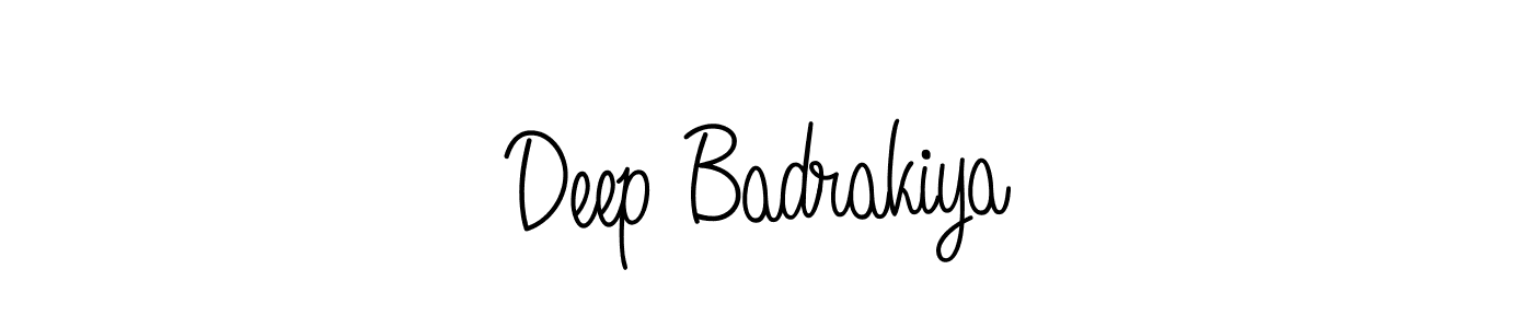 How to make Deep Badrakiya name signature. Use Angelique-Rose-font-FFP style for creating short signs online. This is the latest handwritten sign. Deep Badrakiya signature style 5 images and pictures png