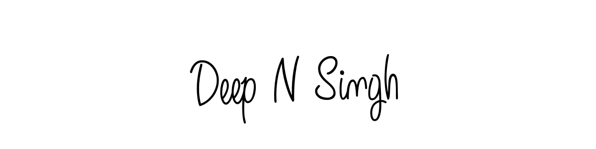 Use a signature maker to create a handwritten signature online. With this signature software, you can design (Angelique-Rose-font-FFP) your own signature for name Deep N Singh. Deep N Singh signature style 5 images and pictures png