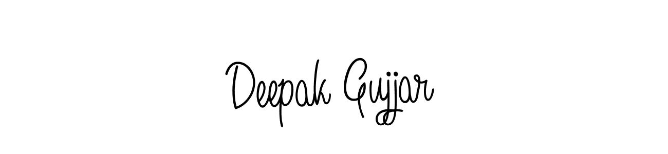 You should practise on your own different ways (Angelique-Rose-font-FFP) to write your name (Deepak Gujjar) in signature. don't let someone else do it for you. Deepak Gujjar signature style 5 images and pictures png