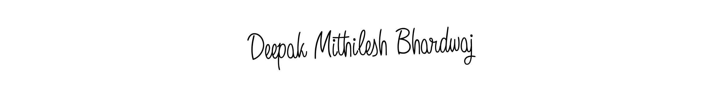 The best way (Angelique-Rose-font-FFP) to make a short signature is to pick only two or three words in your name. The name Deepak Mithilesh Bhardwaj include a total of six letters. For converting this name. Deepak Mithilesh Bhardwaj signature style 5 images and pictures png