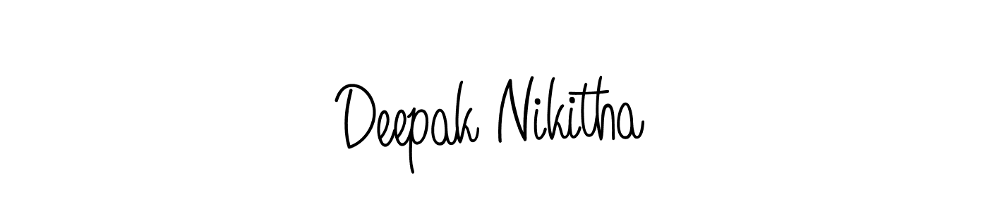 How to make Deepak Nikitha name signature. Use Angelique-Rose-font-FFP style for creating short signs online. This is the latest handwritten sign. Deepak Nikitha signature style 5 images and pictures png