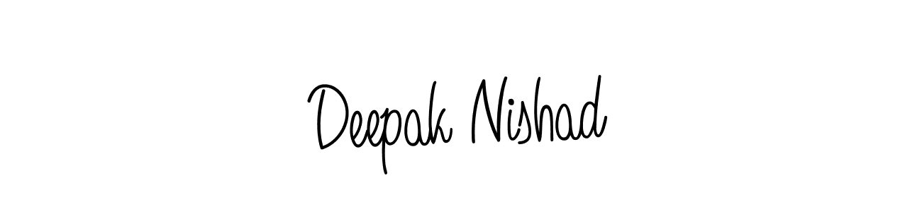 The best way (Angelique-Rose-font-FFP) to make a short signature is to pick only two or three words in your name. The name Deepak Nishad include a total of six letters. For converting this name. Deepak Nishad signature style 5 images and pictures png
