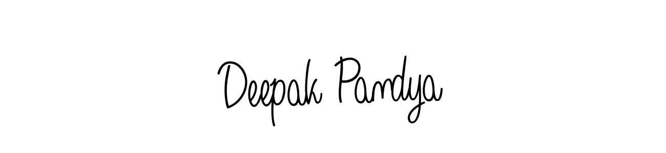 The best way (Angelique-Rose-font-FFP) to make a short signature is to pick only two or three words in your name. The name Deepak Pandya include a total of six letters. For converting this name. Deepak Pandya signature style 5 images and pictures png