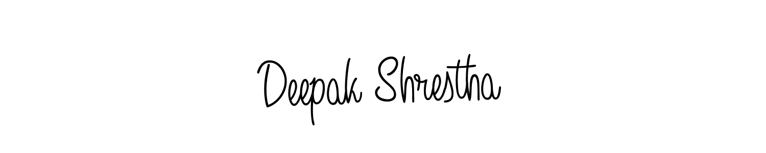 The best way (Angelique-Rose-font-FFP) to make a short signature is to pick only two or three words in your name. The name Deepak Shrestha include a total of six letters. For converting this name. Deepak Shrestha signature style 5 images and pictures png