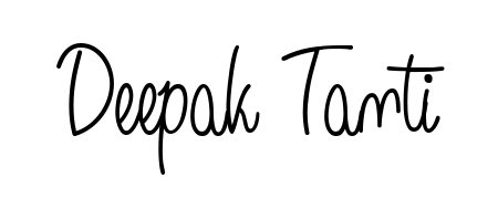 Try this chic Deepak Tanti handwritten sign style. Using Angelique-Rose-font-FFP font elements, it gives your name a sleek, memorable identity. Deepak Tanti signature style 5 images and pictures png