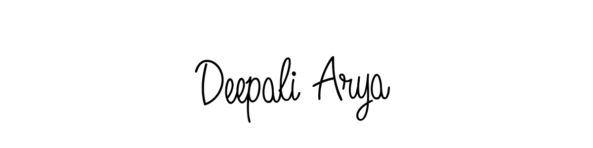 You should practise on your own different ways (Angelique-Rose-font-FFP) to write your name (Deepali Arya) in signature. don't let someone else do it for you. Deepali Arya signature style 5 images and pictures png