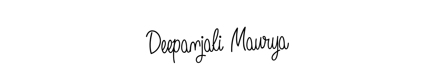 The best way (Angelique-Rose-font-FFP) to make a short signature is to pick only two or three words in your name. The name Deepanjali Maurya include a total of six letters. For converting this name. Deepanjali Maurya signature style 5 images and pictures png