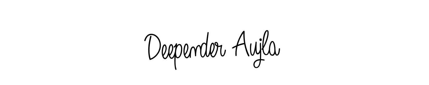 Design your own signature with our free online signature maker. With this signature software, you can create a handwritten (Angelique-Rose-font-FFP) signature for name Deepender Aujla. Deepender Aujla signature style 5 images and pictures png