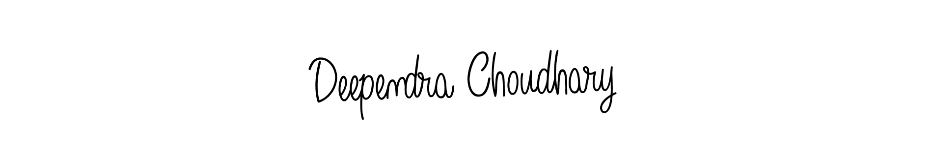 Create a beautiful signature design for name Deependra Choudhary. With this signature (Angelique-Rose-font-FFP) fonts, you can make a handwritten signature for free. Deependra Choudhary signature style 5 images and pictures png