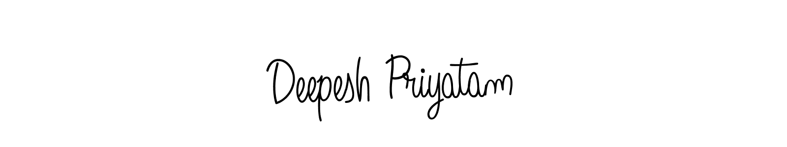 Use a signature maker to create a handwritten signature online. With this signature software, you can design (Angelique-Rose-font-FFP) your own signature for name Deepesh Priyatam. Deepesh Priyatam signature style 5 images and pictures png